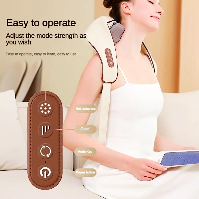 Ultimate Neck & Shoulder Tension Reliever – Wireless 6-Head Trapezius Massager