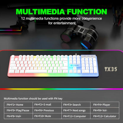 TX35 Limeide RGB Suspension Backlit Gaming Keyboard