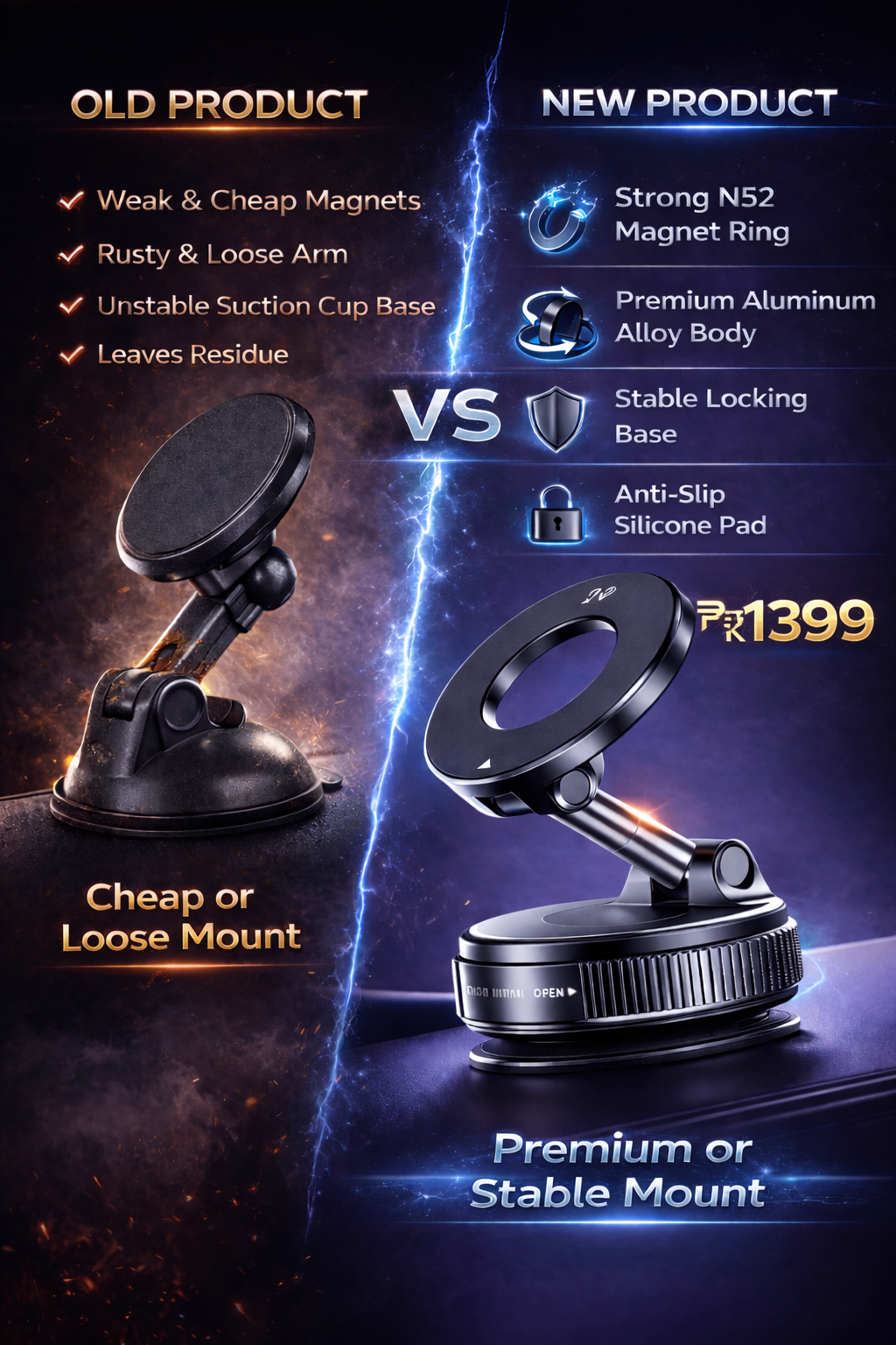 Magnetic Suction Car Phone Mount