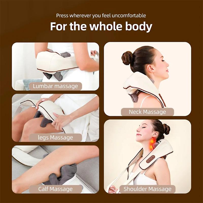 Ultimate Neck & Shoulder Tension Reliever – Wireless 6-Head Trapezius Massager