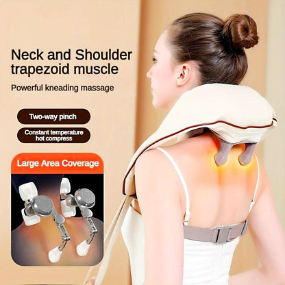 Ultimate Neck & Shoulder Tension Reliever – Wireless 6-Head Trapezius Massager